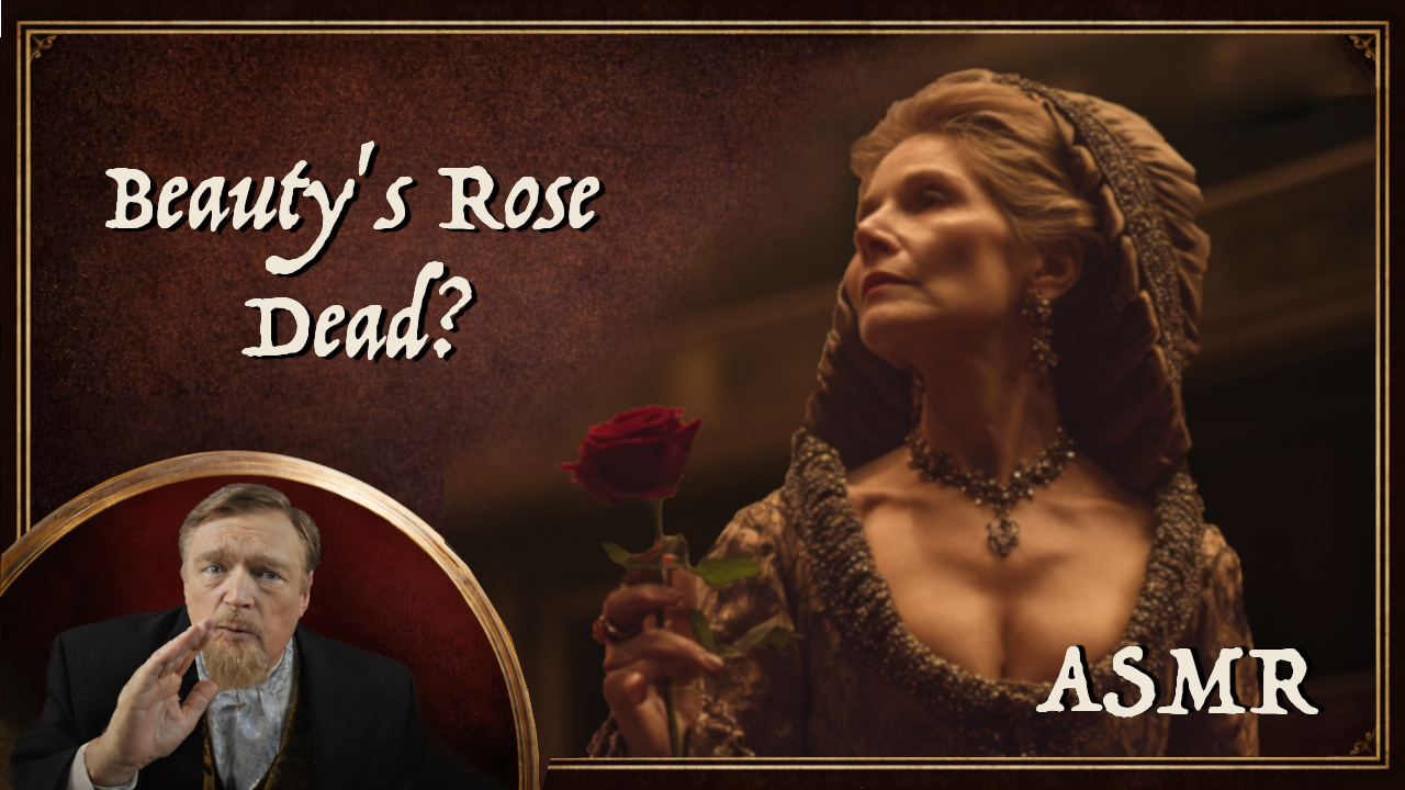 A mature actress holding a red rose